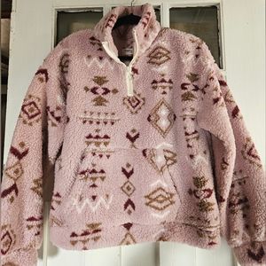 CoY fuzzy mauve sweater.